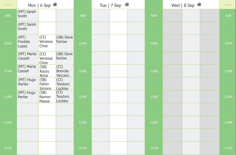 Export schedule data